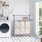 Seville Classics Rolling 3-Bag Steel Laundry Sorter with Clothing Rack
